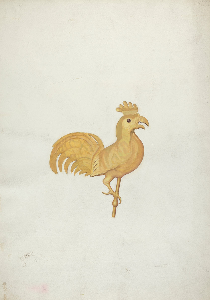 1935/1942 by American 20th Century (Rooster Weather Vane), 16X12"(A3)Poster Print