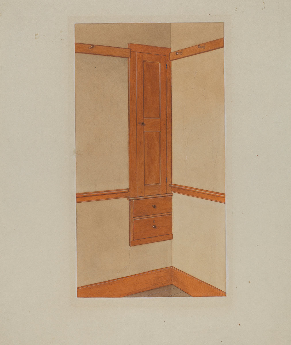 Shaker Built-In Cupboard by John W. Kelleher (American, active c. 1935), 16X12"(A3)Poster Print