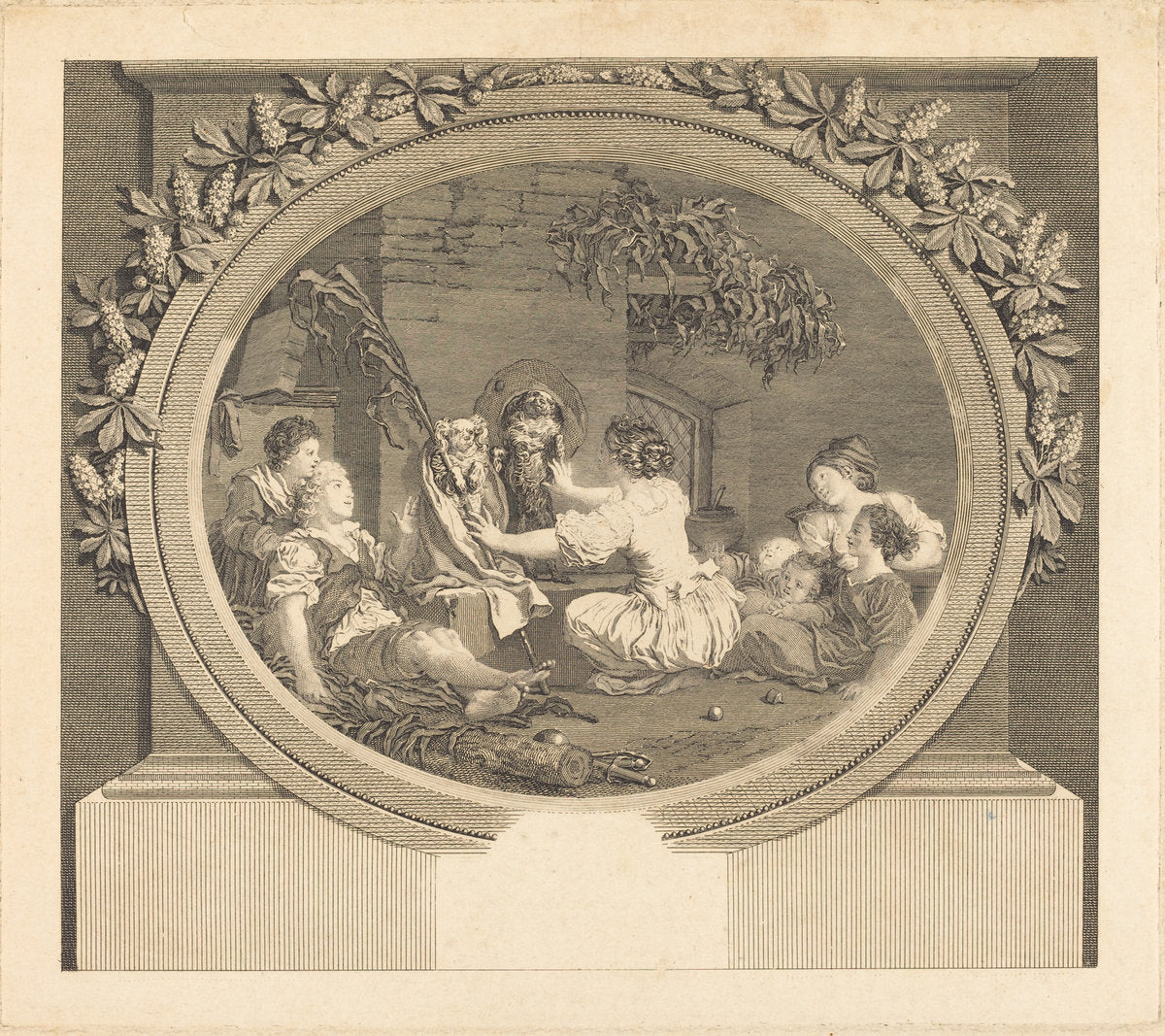 L'Education fait tout by Nicolas Delaunay after Jean-Honoré Fragonard (French, 1739 - 1792), 16X12"(A3)Poster Print