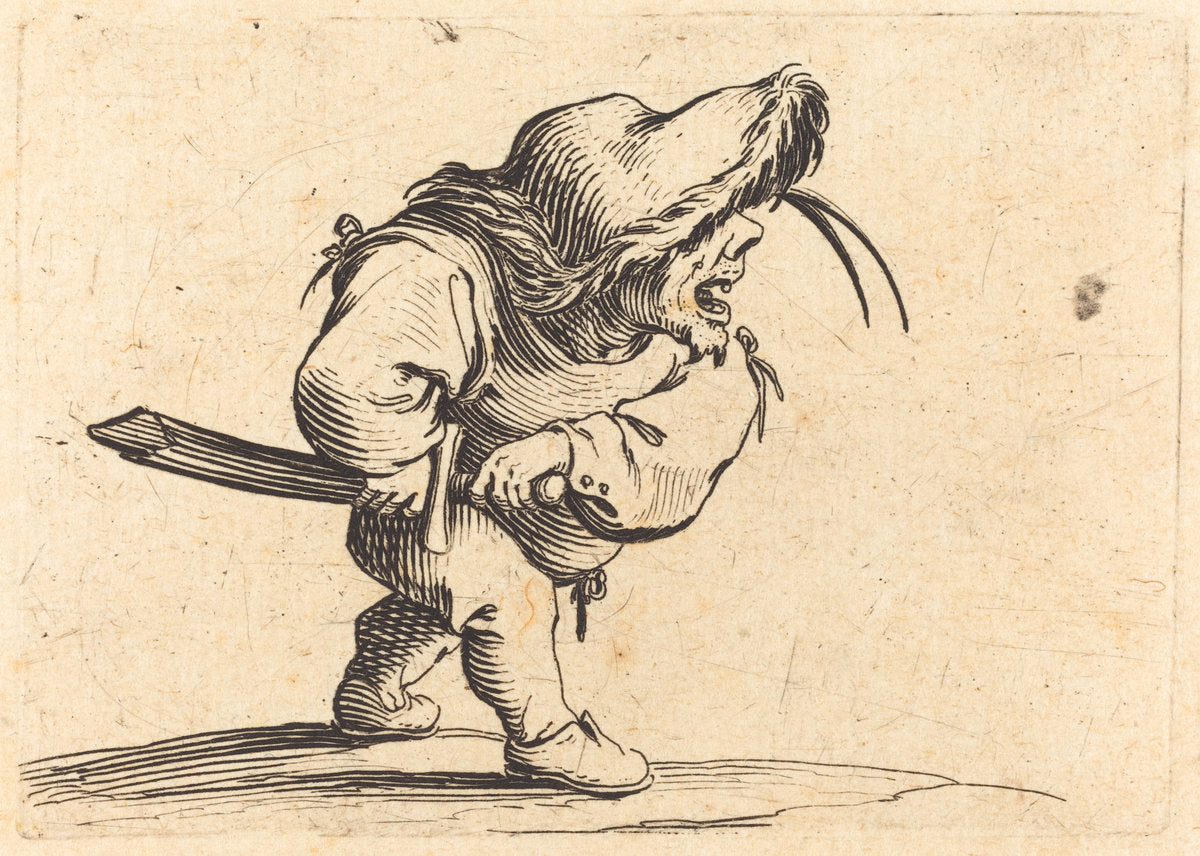 Man Preparing to Draw his Sword by Jacques Callot (French, 1592 - 1635), 16X12"(A3)Poster Print