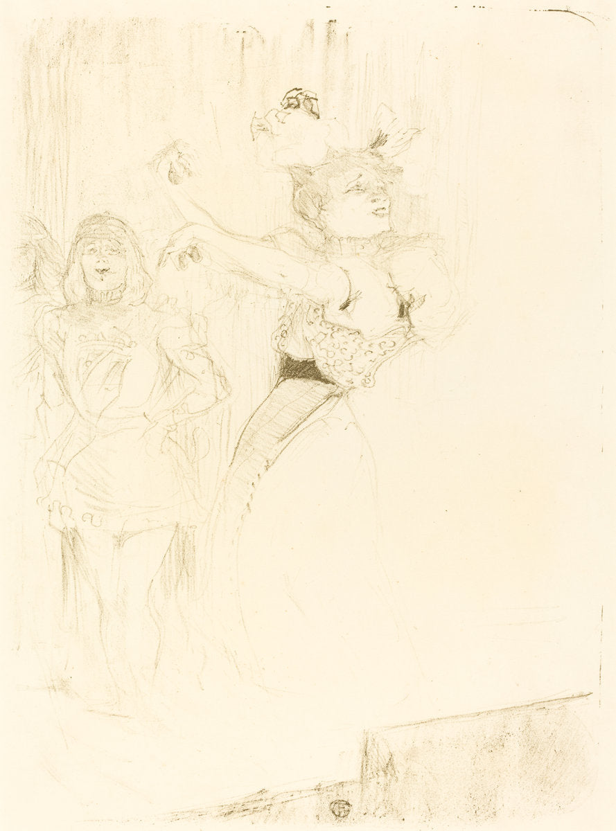 Lender Dancing the Bolero in "Chilperic" (Lender dansant le pas du boléro dans "Chilpéric") by Henri de Toulouse-Lautrec (French, 1864 - 1901), 16X12"(A3)Poster Print