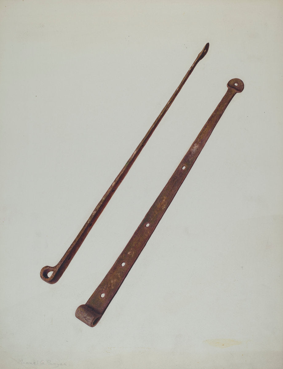 Strap Hinges by Manuel G. Runyan (American, active c. 1935), 16X12"(A3)Poster Print