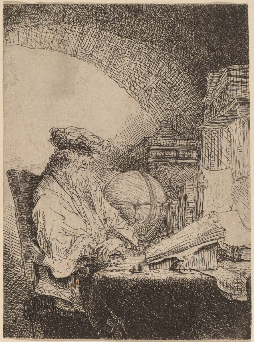 The Astrologer by Ferdinand Bol (Dutch, 1616 - 1680), 16X12"(A3)Poster Print