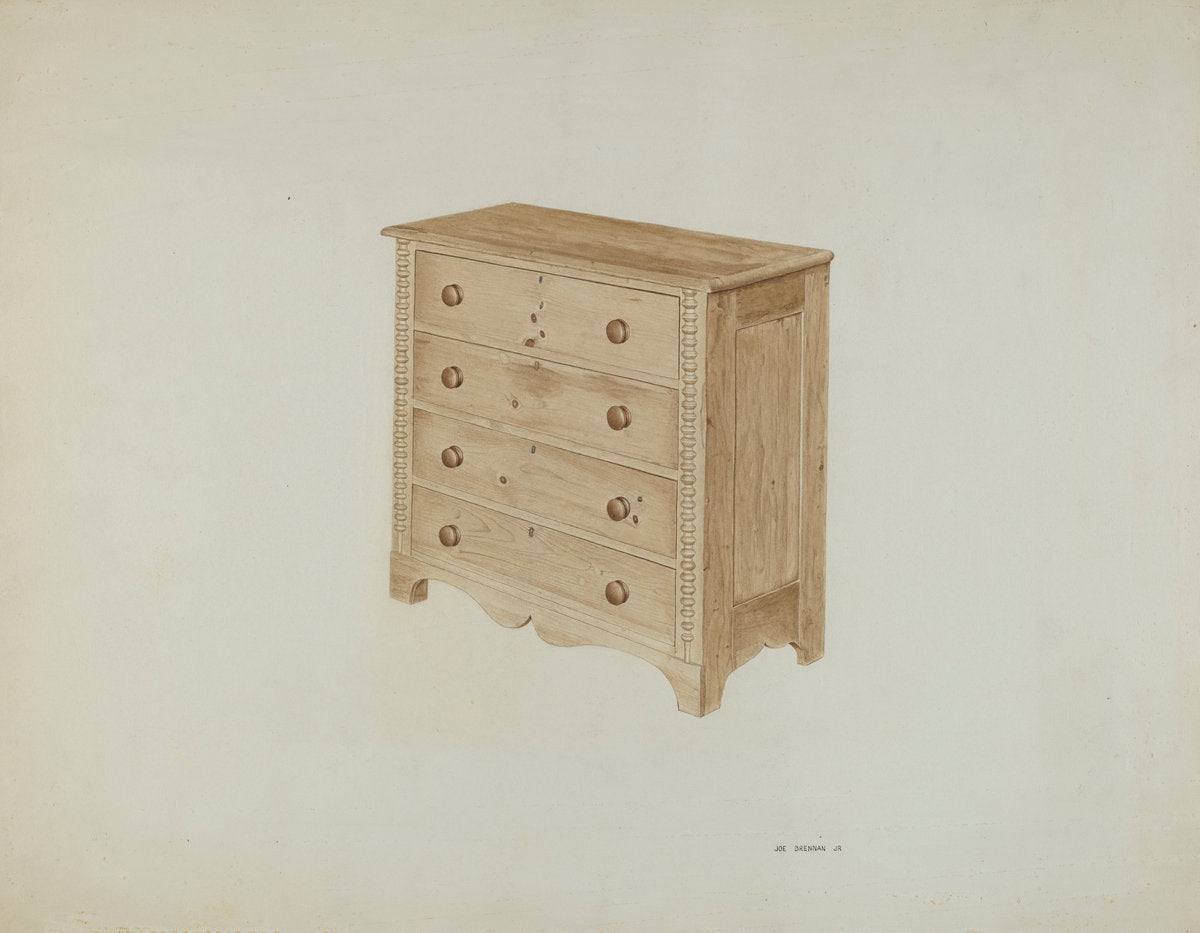 Chest of Drawers by Joe Brennan (American, active c. 1935), 16X12"(A3)Poster Print