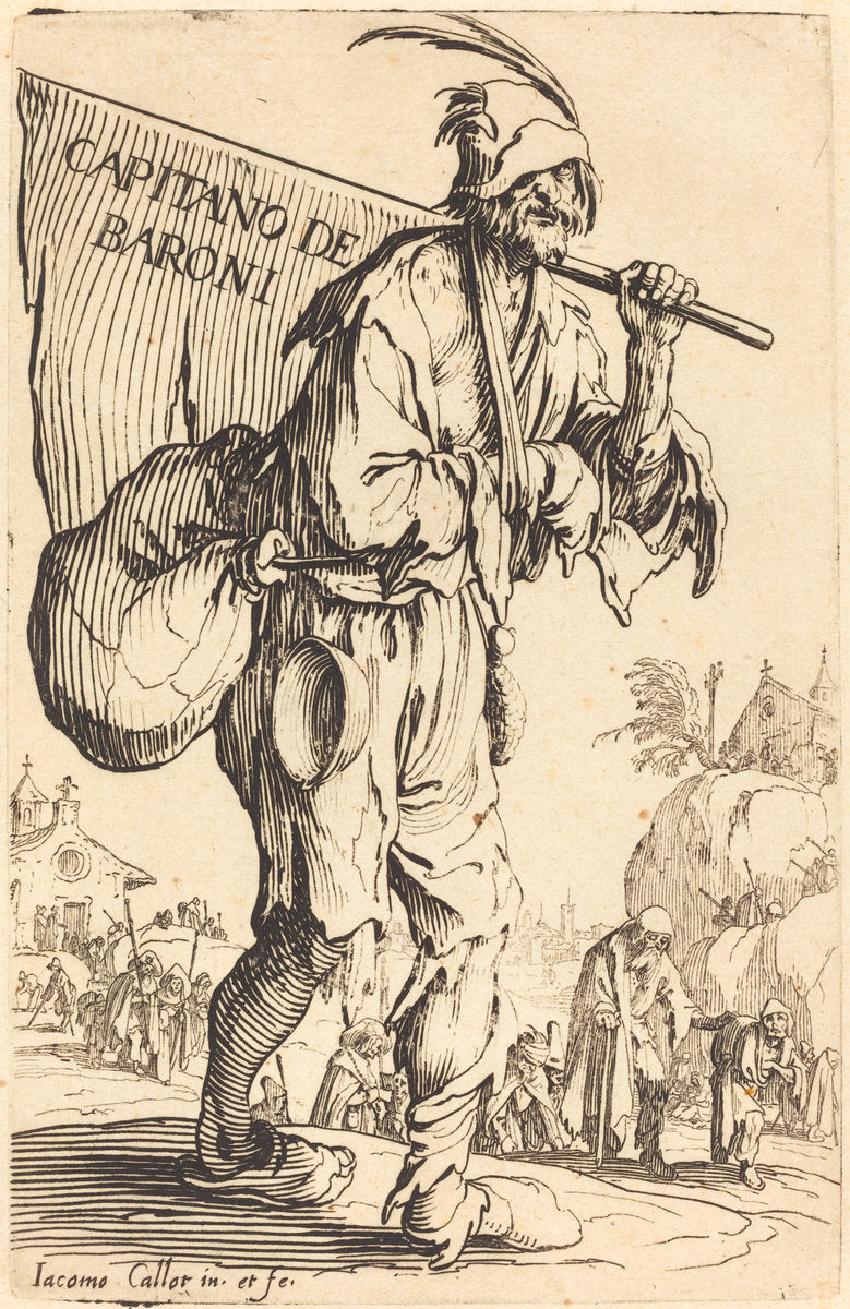 Captain of the Barons by Jacques Callot (French, 1592 - 1635), 16X12"(A3)Poster Print