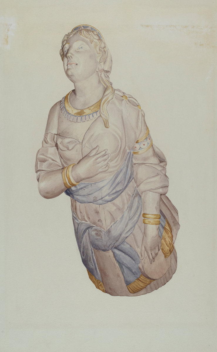 Figurehead from "Kenilworth" by Curry M. Bartlett (American, active c. 1935), 16X12"(A3)Poster Print