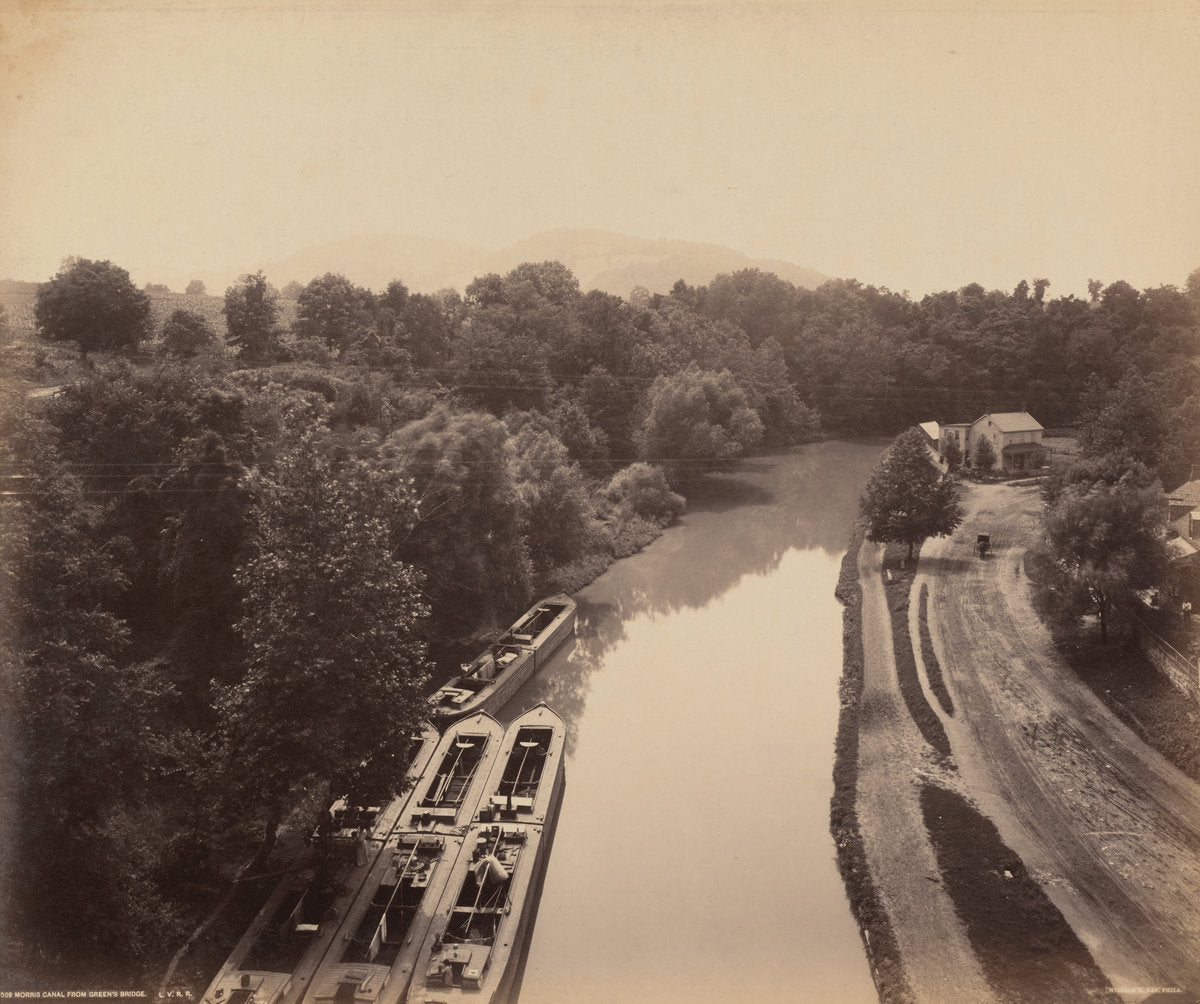 Morris Canal From Green's Bridge by William H. Rau (American, 1855 - 1920), 16X12"(A3)Poster Print