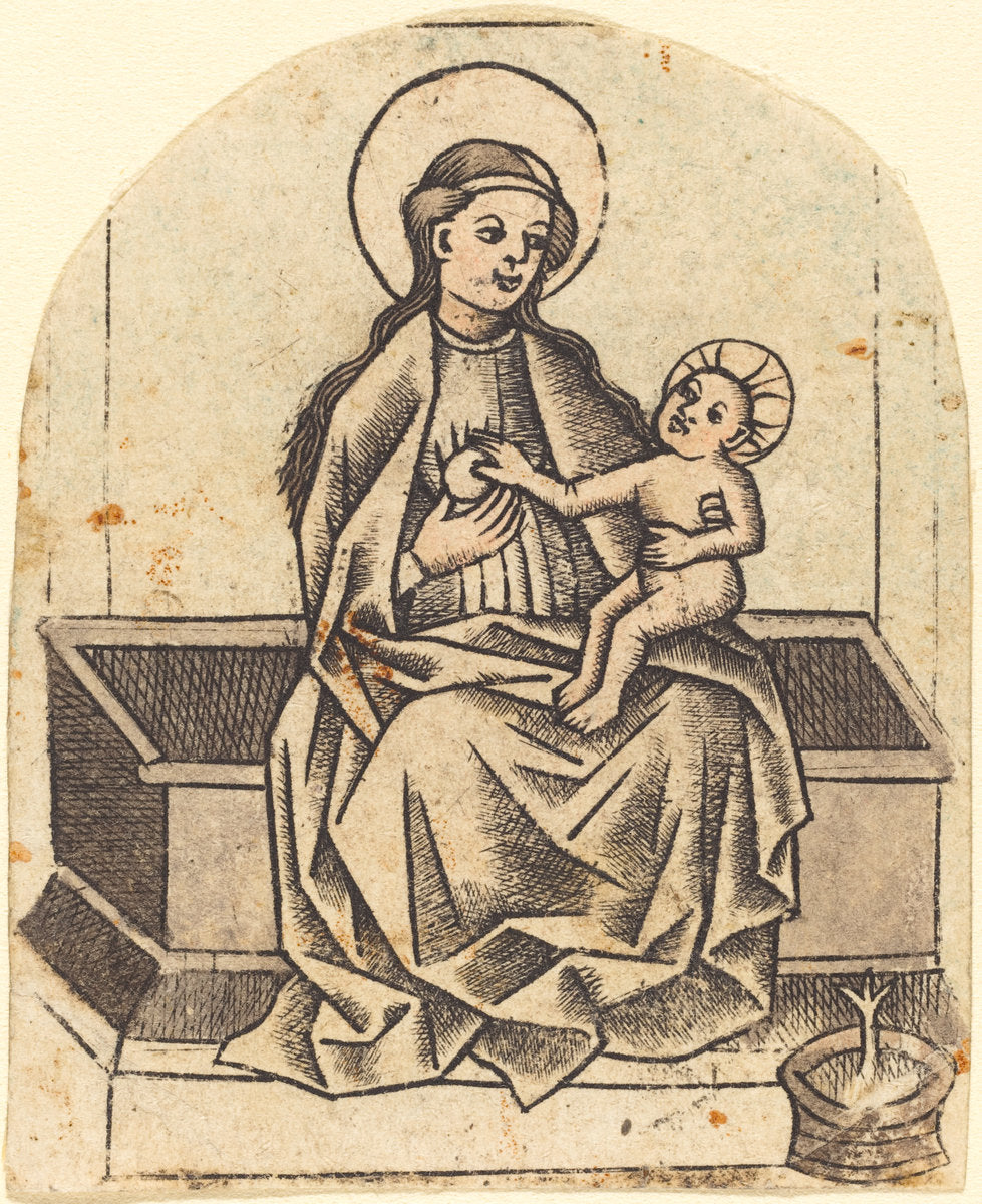 Madonna and Child by Master of the Dutuit Mount of Olives (German, active c. 1450/1470), 16X12"(A3)Poster Print