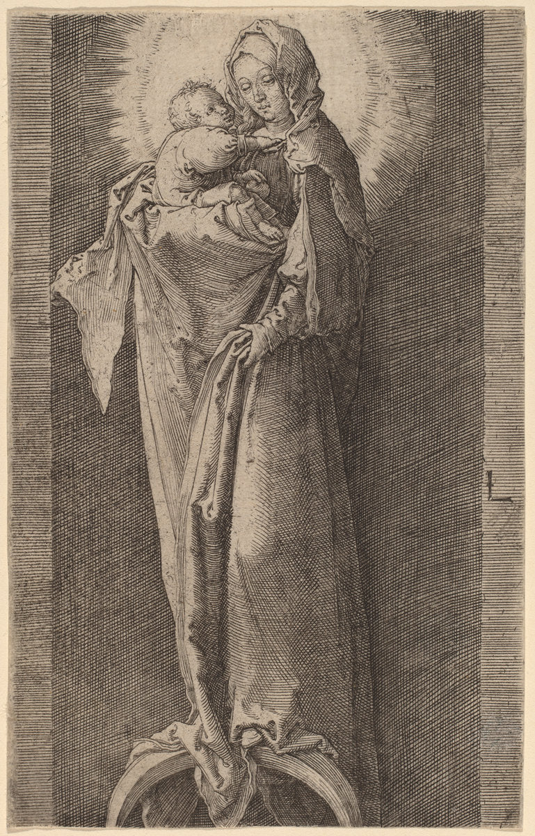 The Virgin in the Niche by Lucas van Leyden (Netherlandish, 1489/1494 - 1533), 16X12"(A3)Poster Print