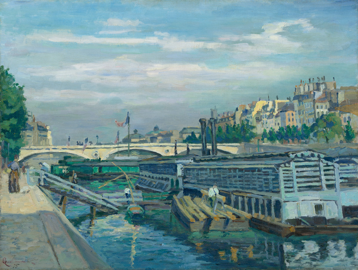 The Bridge of Louis Philippe by Jean-Baptiste-Armand Guillaumin (French, 1841 - 1927), 16X12"(A3)Poster Print