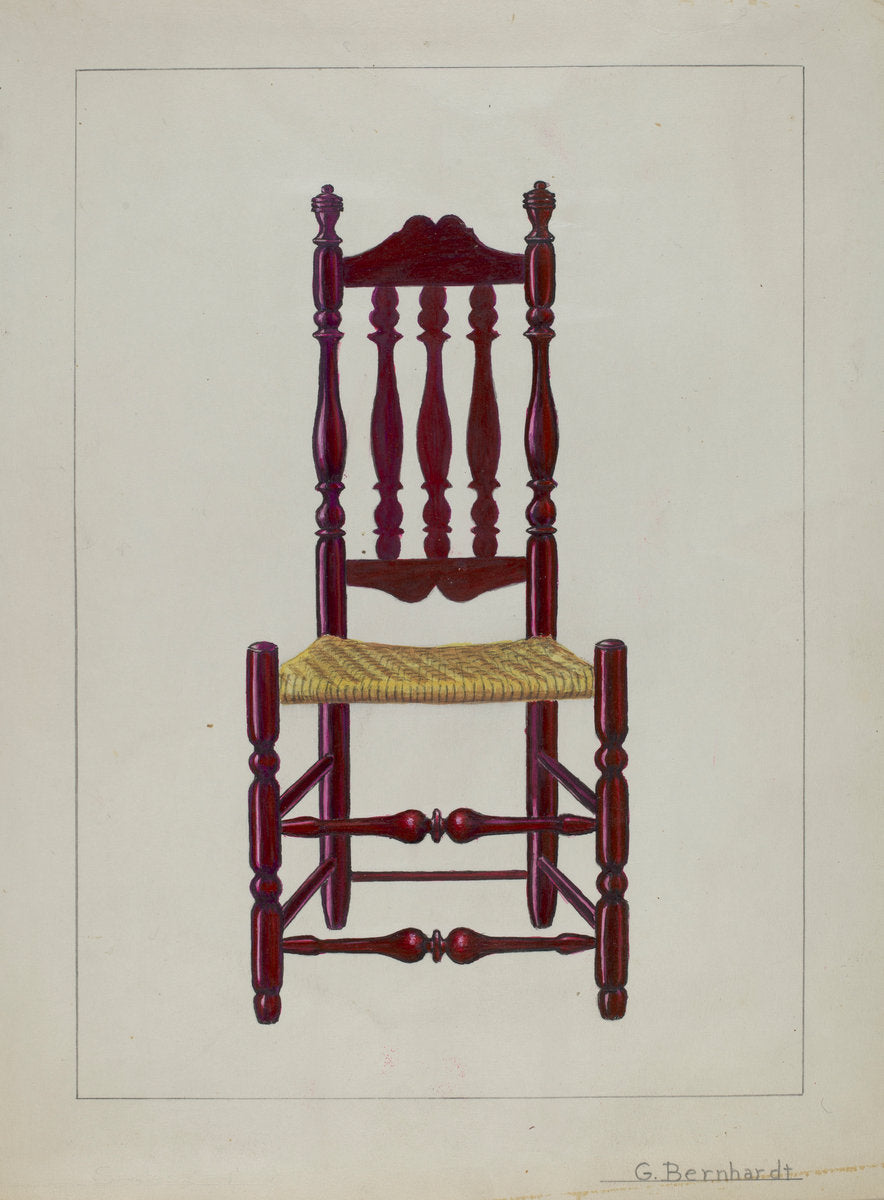 Baluster Back Chair by Gerald Bernhardt (American, active c. 1935), 16X12"(A3)Poster Print