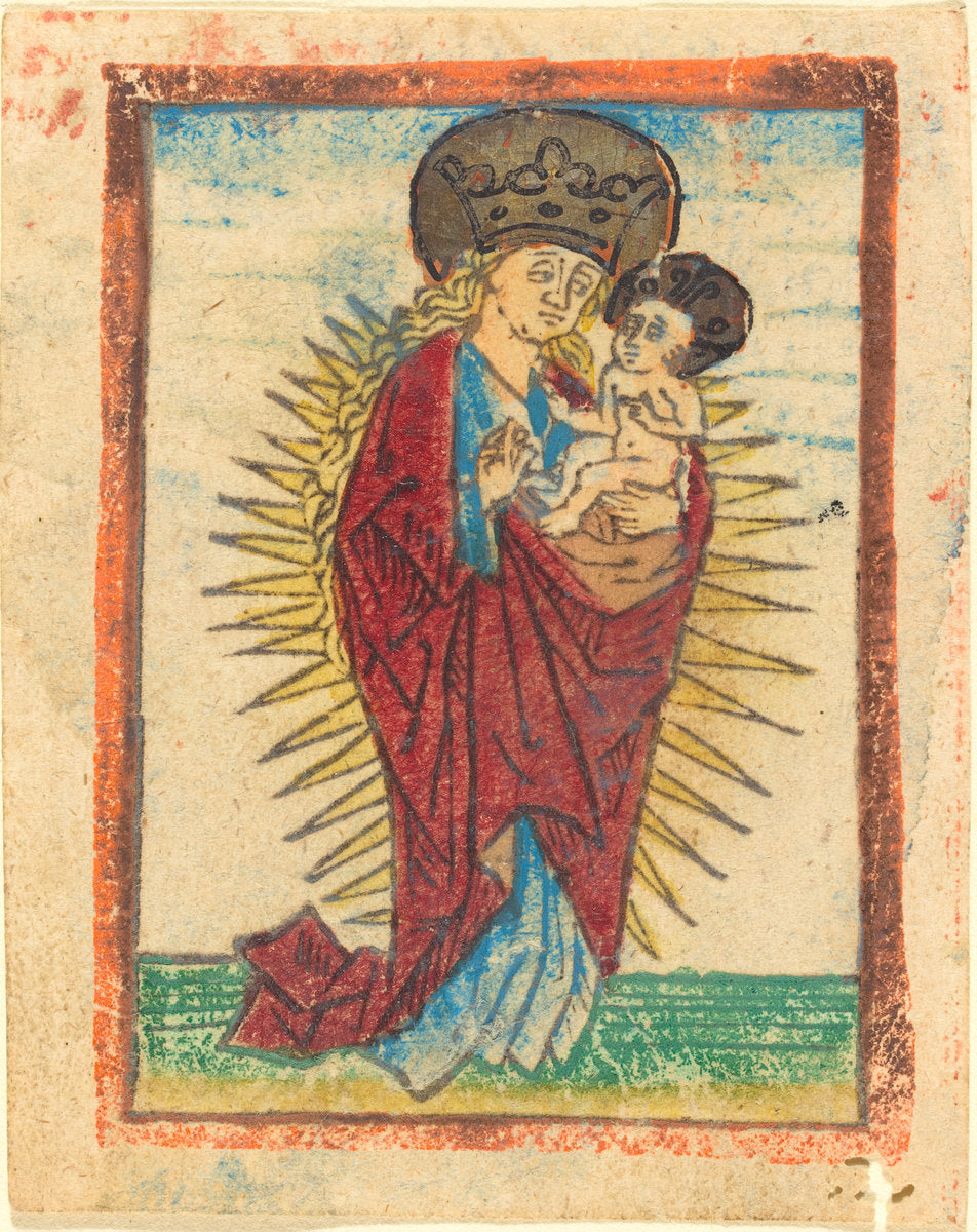 c. 1475 by German 15th Century (Madonna and Child in a Glory), 16X12"(A3)Poster Print