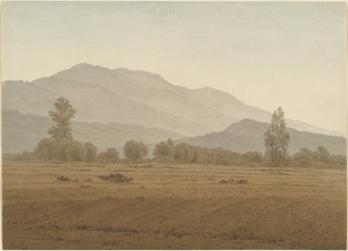 New Moon above the Riesengebirge Mountains by Caspar David Friedrich (German, 1774 - 1840), 16X12"(A3)Poster Print