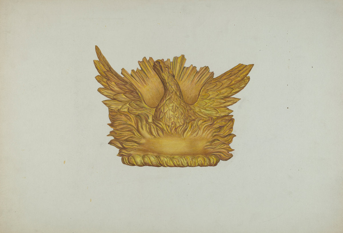 Ornamental Wood Carving: Eagle by Harriette Gale (American, active c. 1935), 16X12"(A3)Poster Print