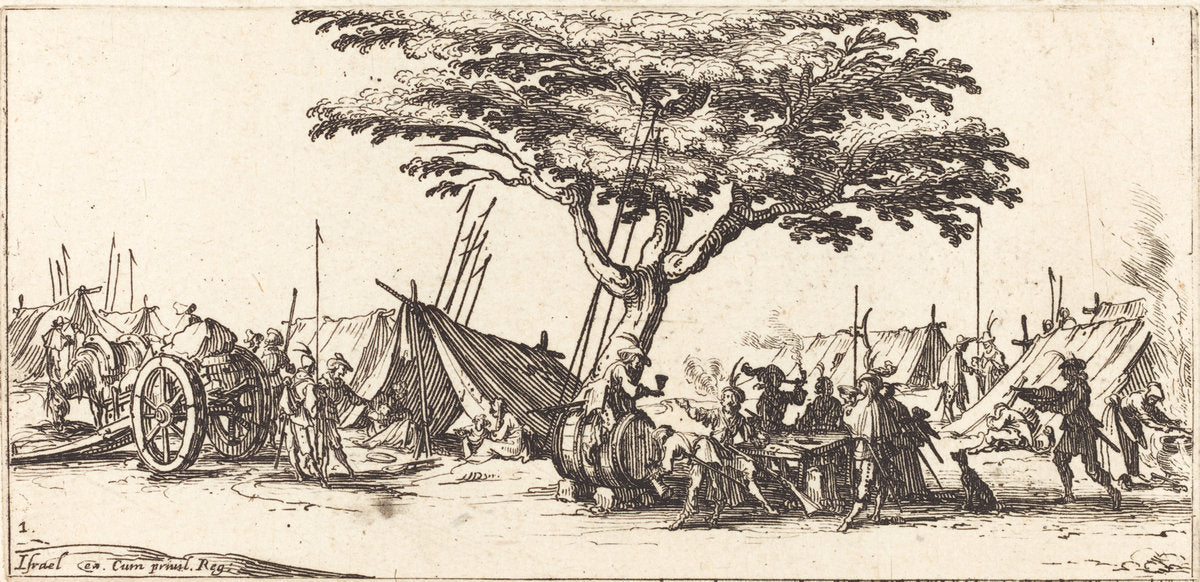 The Camp by Jacques Callot (French, 1592 - 1635), 16X12"(A3)Poster Print