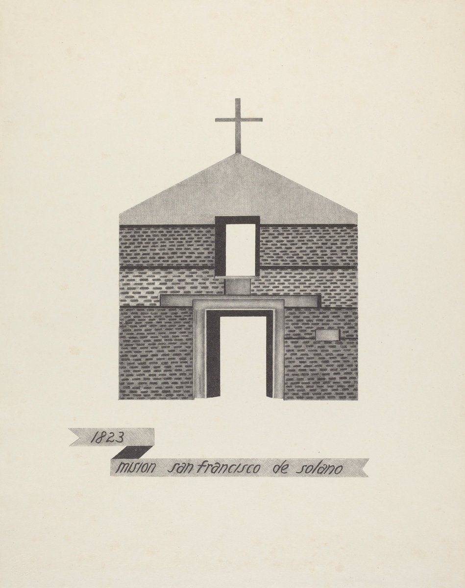 Mision San Francisco de Solano by James Jones (American, active 1932 - 1942), 16X12"(A3)Poster Print