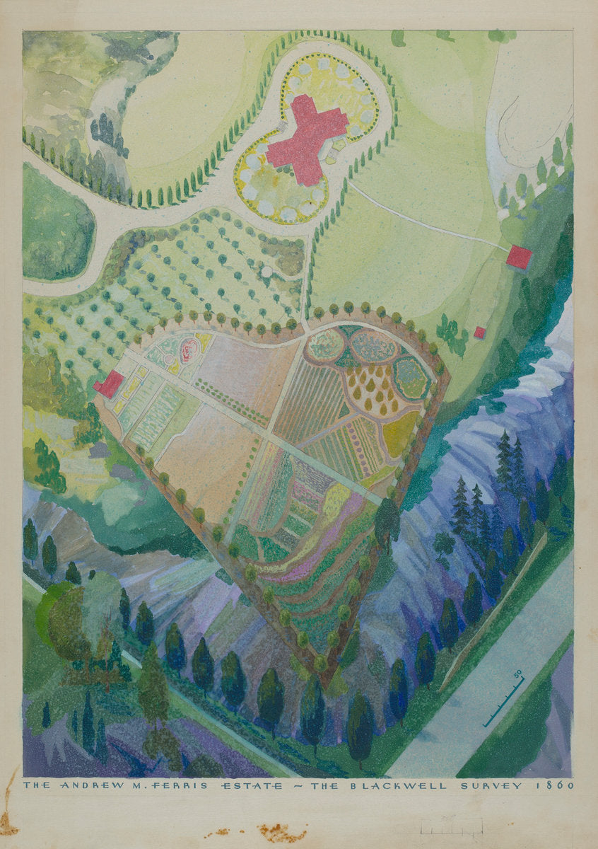 A. M. Ferris Estate by William Merklin (American, active c. 1935), 16X12"(A3)Poster Print