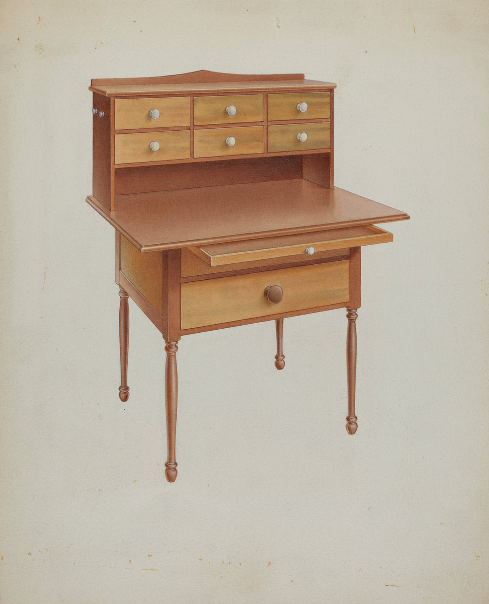 Shaker Sewing Table by Alfred H. Smith (American, active c. 1935), 16X12"(A3)Poster Print