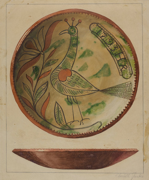 Pa. German Plate by Charlotte Sperber (American, active c. 1935), 16X12"(A3)Poster Print