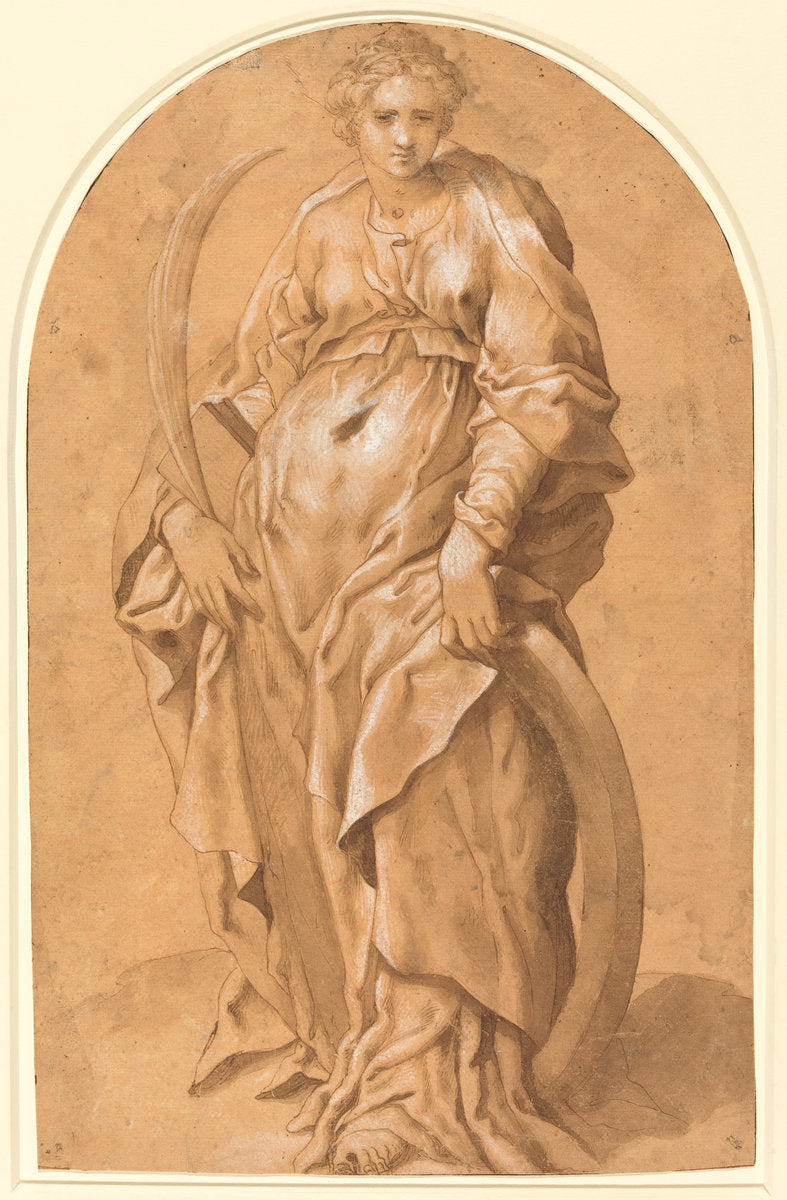 Saint Catherine of Alexandria by Marco Pino (Italian, c. 1520 - 1579 or after), 16X12"(A3)Poster Print