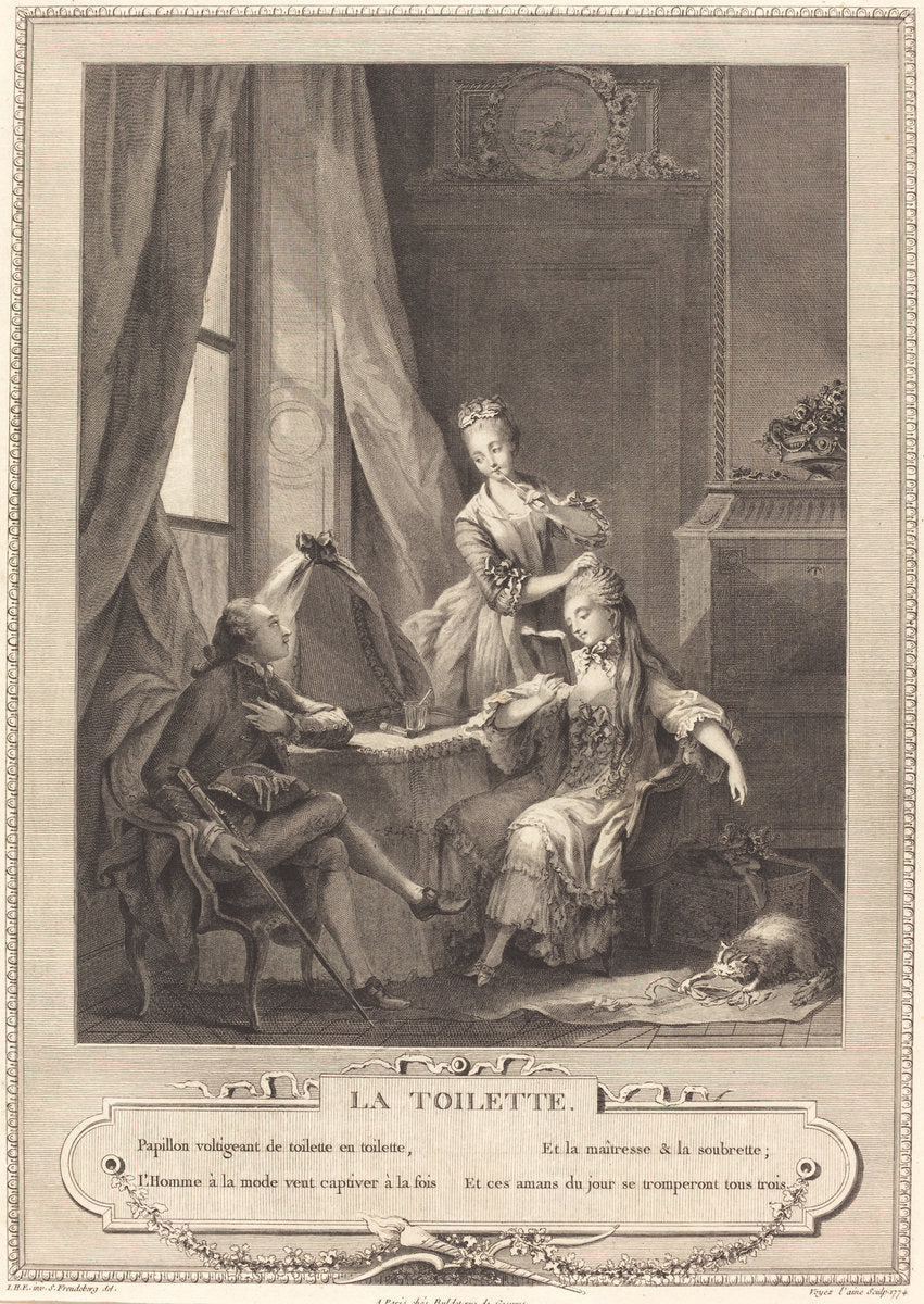 La toilette by Nicolas Joseph Voyez after Sigmund Freudenberger (French, 1742 - 1806), 16X12"(A3)Poster Print