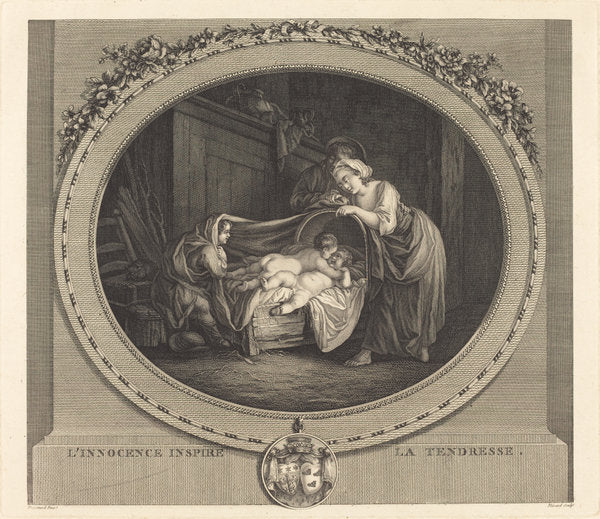 L'innocence inspire la tendresse by Etienne Claude Voysard after Jean-Honoré Fragonard (French, 1746 - c. 1812), 16X12"(A3)Poster Print