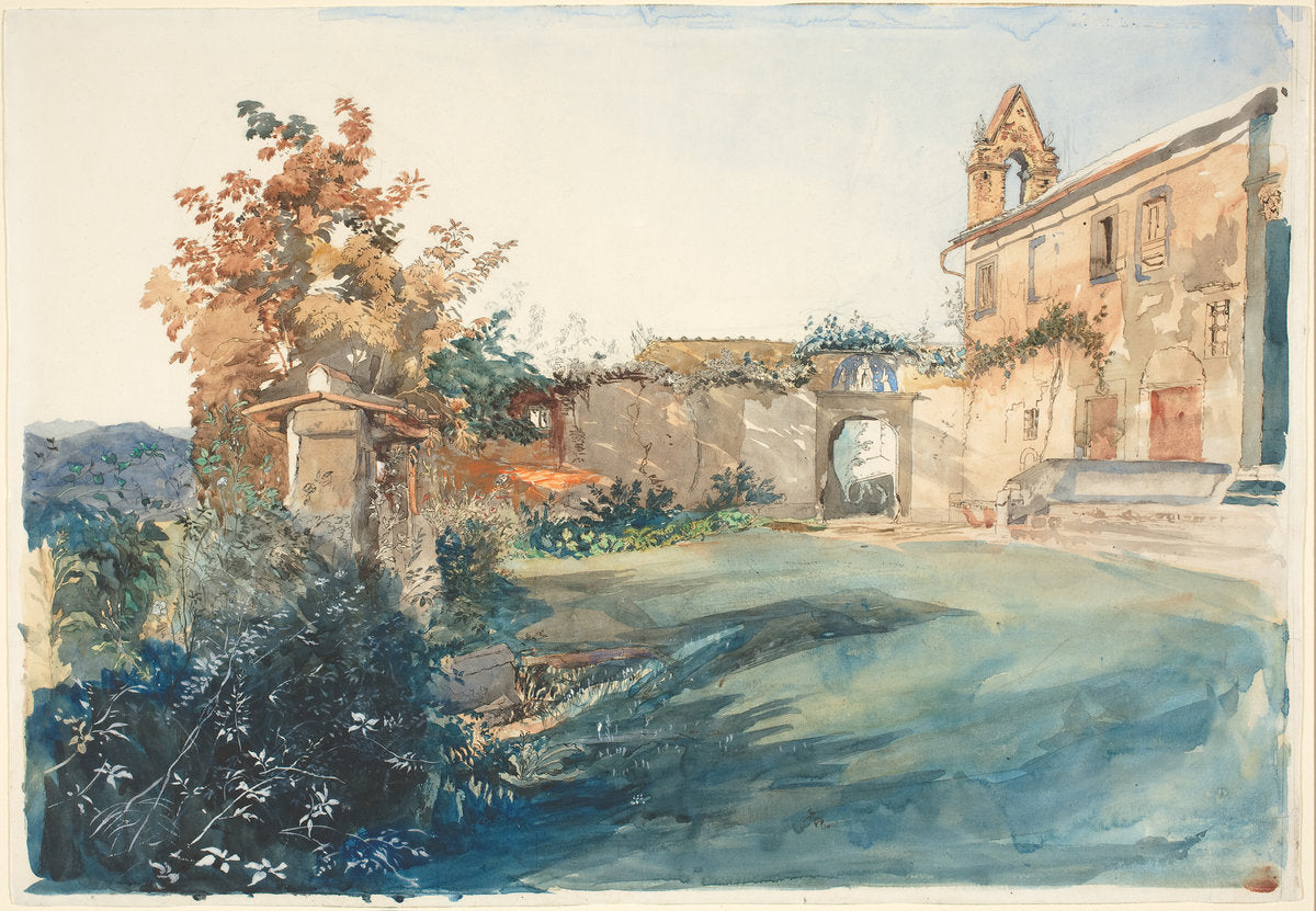 The Garden of San Miniato near Florence by John Ruskin (British, 1819 - 1900), 16X12"(A3)Poster Print