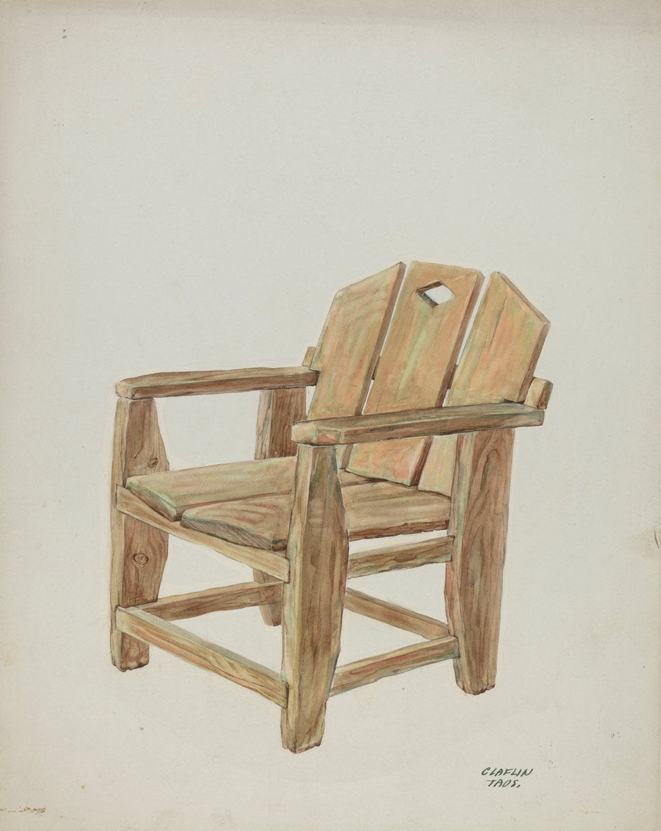 Chair by Majel G. Claflin (American, active c. 1935), 16X12"(A3)Poster Print