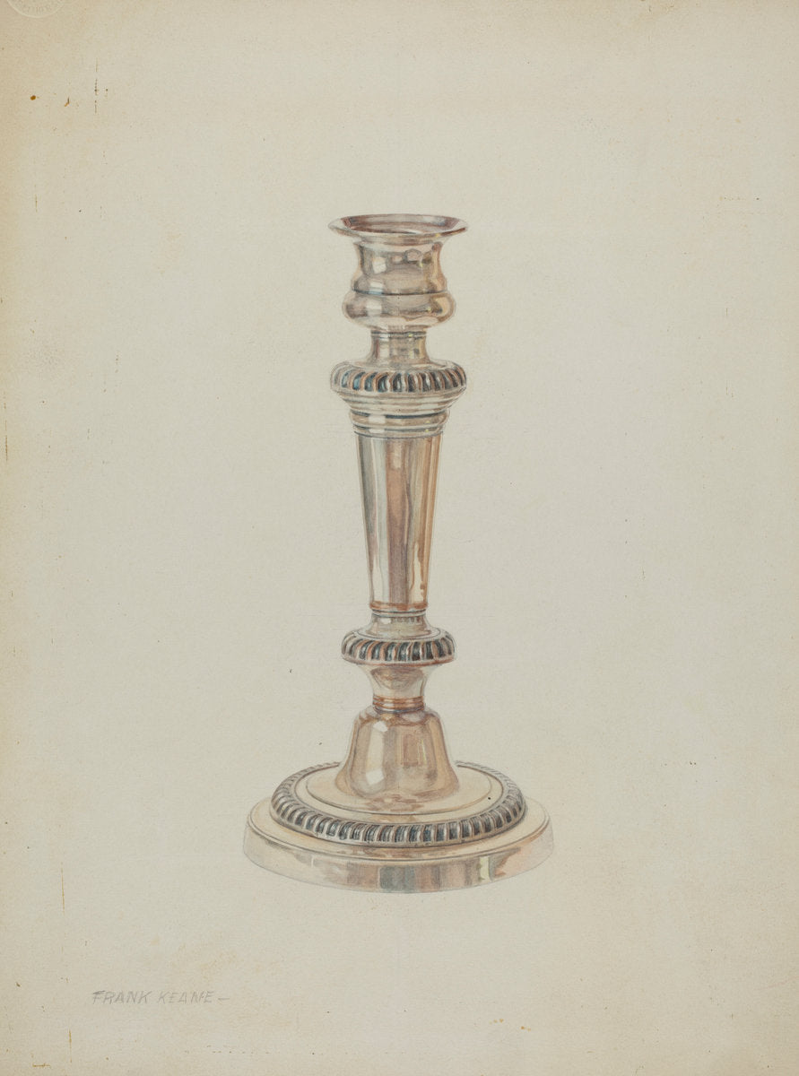 Silver Candlestick by Frank M Keane (American, active c. 1935), 16X12"(A3)Poster Print