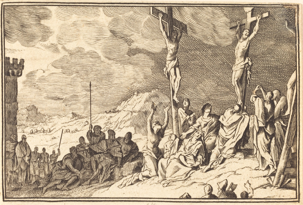 engraving by after Sébastien Le Clerc I (Christ Dying on the Cross), 16X12"(A3)Poster Print
