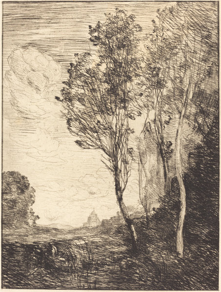 Souvenir of Italy (Souvenir d'Italie) by Jean-Baptiste-Camille Corot (French, 1796 - 1875), 16X12"(A3)Poster Print