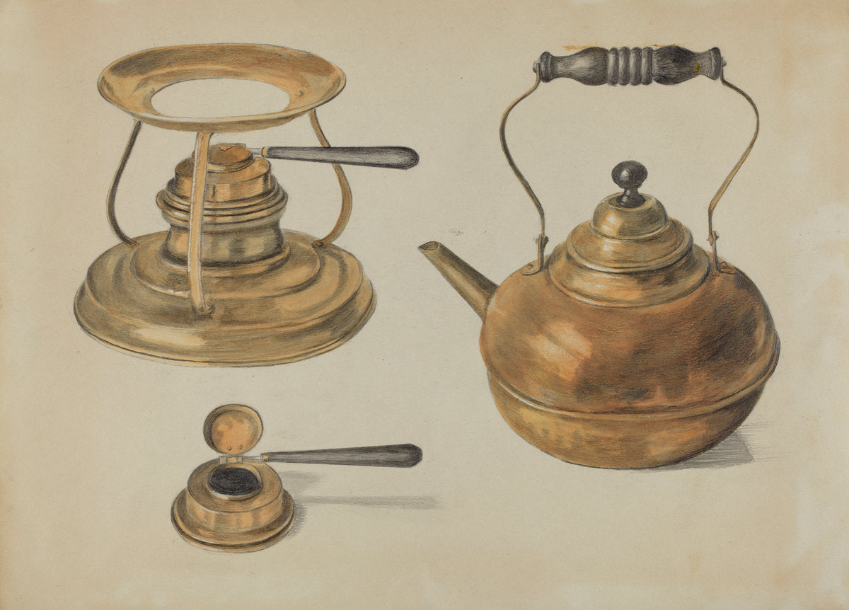 Burner and Kettle by Edith Magnette (American, active c. 1935), 16X12"(A3)Poster Print