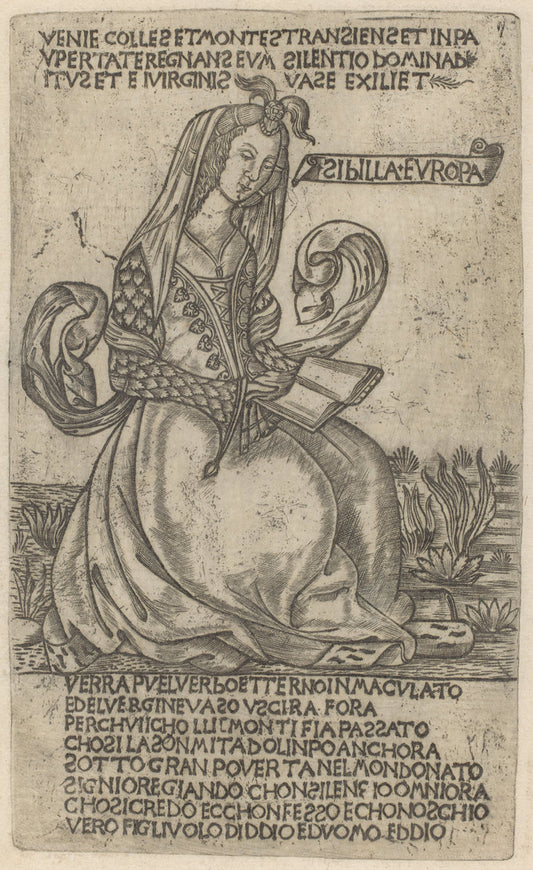 early 15th century by after Baccio Baldini (European Sibyl), 16X12"(A3)Poster Print