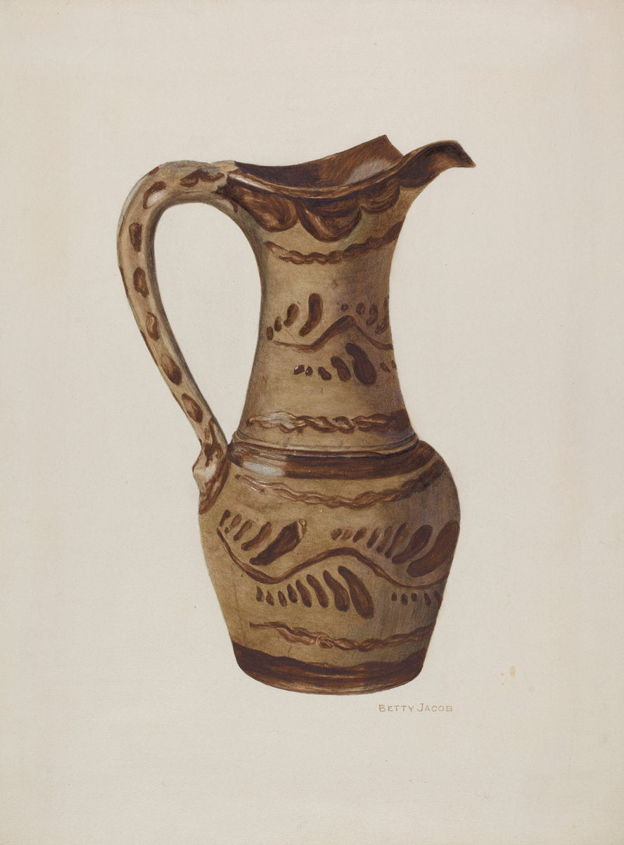 Pitcher by Betty Jacob (American, active c. 1935), 16X12"(A3)Poster Print