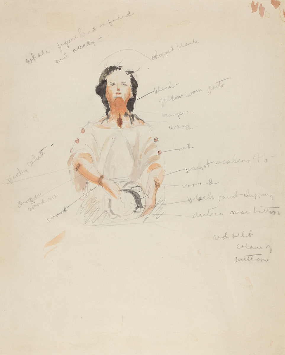 1935/1942 by American 20th Century (Sketch of Figurehead), 16X12"(A3)Poster Print