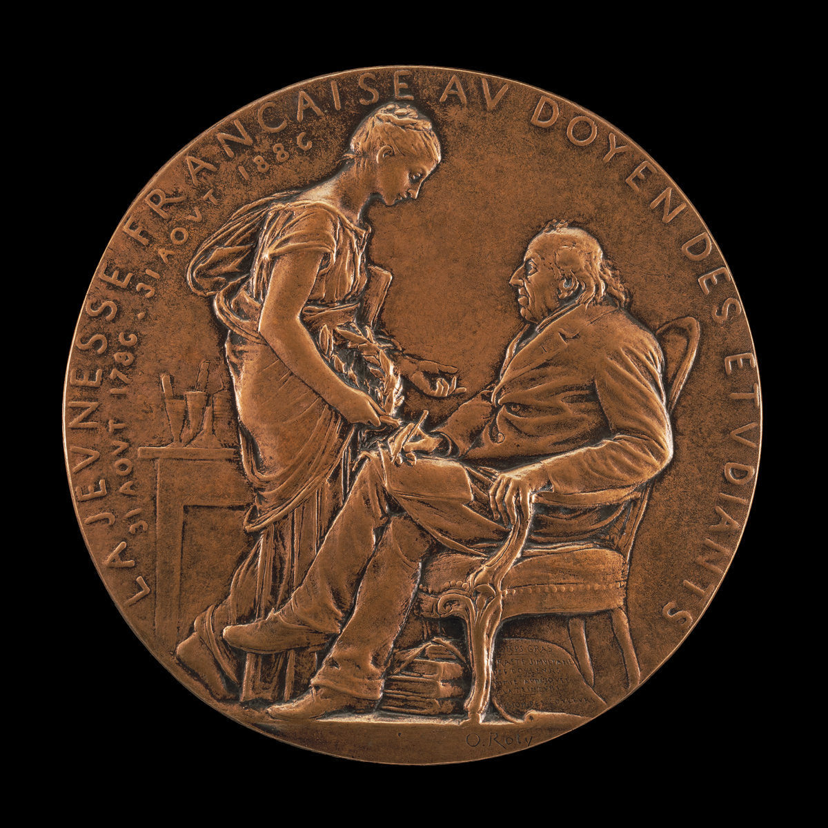 Michel-Eugène Chevreul, 1786-1889, Chemist, Physicist, and Philosopher by Louis-Oscar Roty (French, 1846 - 1911), 16X12"(A3)Poster Print