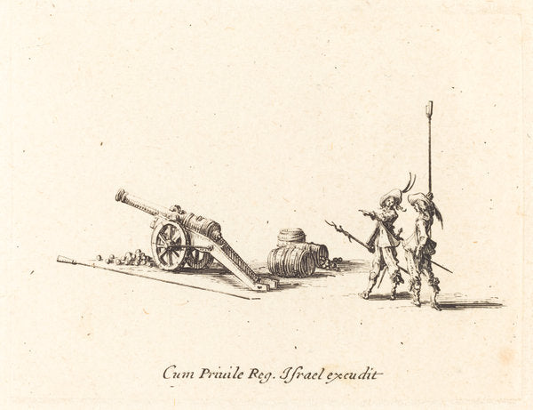 Preparing to Fire the Cannon by Jacques Callot (French, 1592 - 1635), 16X12"(A3)Poster Print