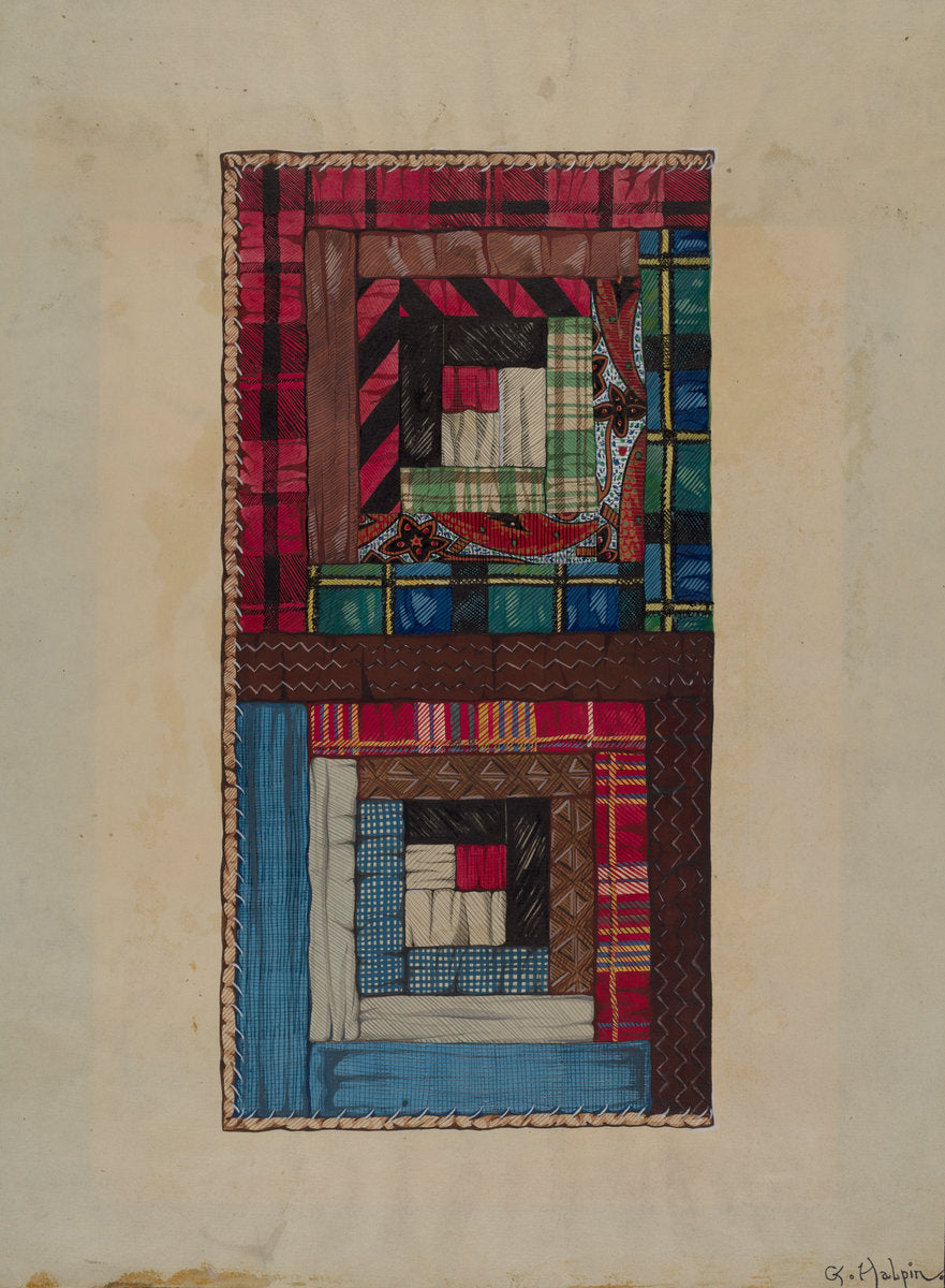 Quilt by Grace Halpin (American, active c. 1935), 16X12"(A3)Poster Print