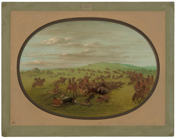 Camanchees Moving by George Catlin (American, 1796 - 1872), 16X12"(A3)Poster Print