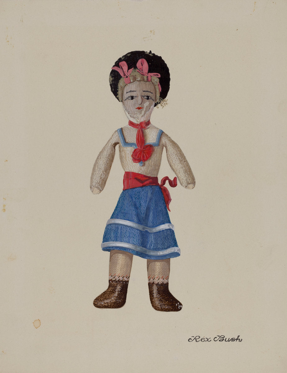 Rag Doll "Billy" by Rex F. Bush (American, active c. 1935), 16X12"(A3)Poster Print