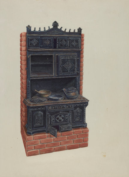 Stove by Al Curry (American, active c. 1935), 16X12"(A3)Poster Print