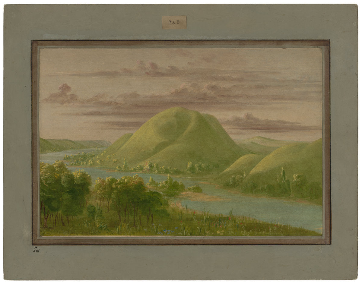 Curious Grassy Bluffs, St. Peter's River by George Catlin (American, 1796 - 1872), 16X12"(A3)Poster Print