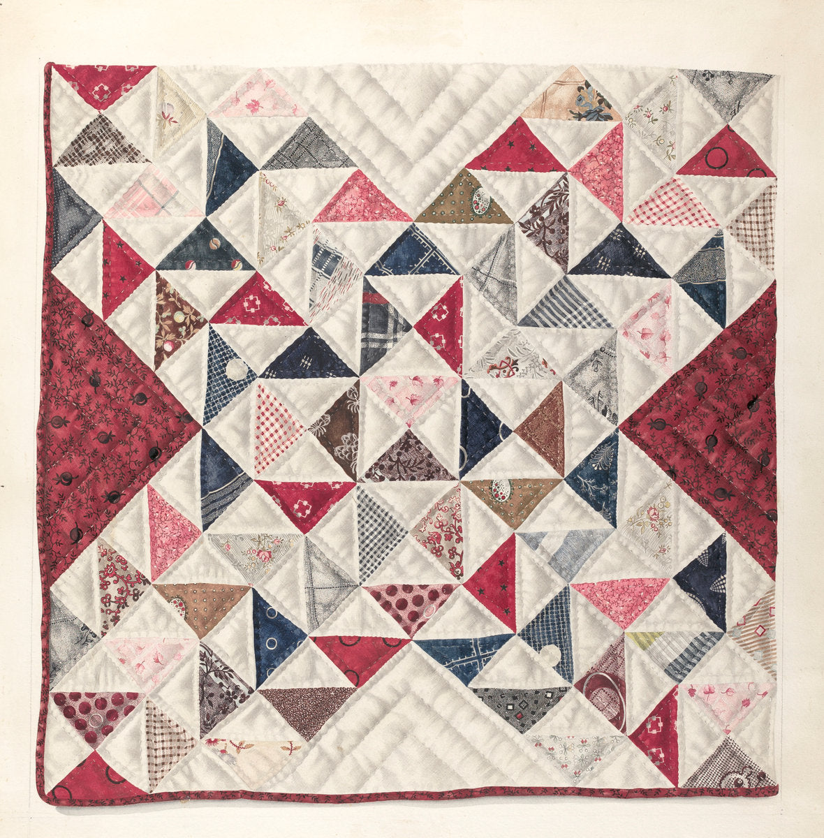 Patchwork Quilt by Mae A. Clarke (American, active c. 1935), 16X12"(A3)Poster Print