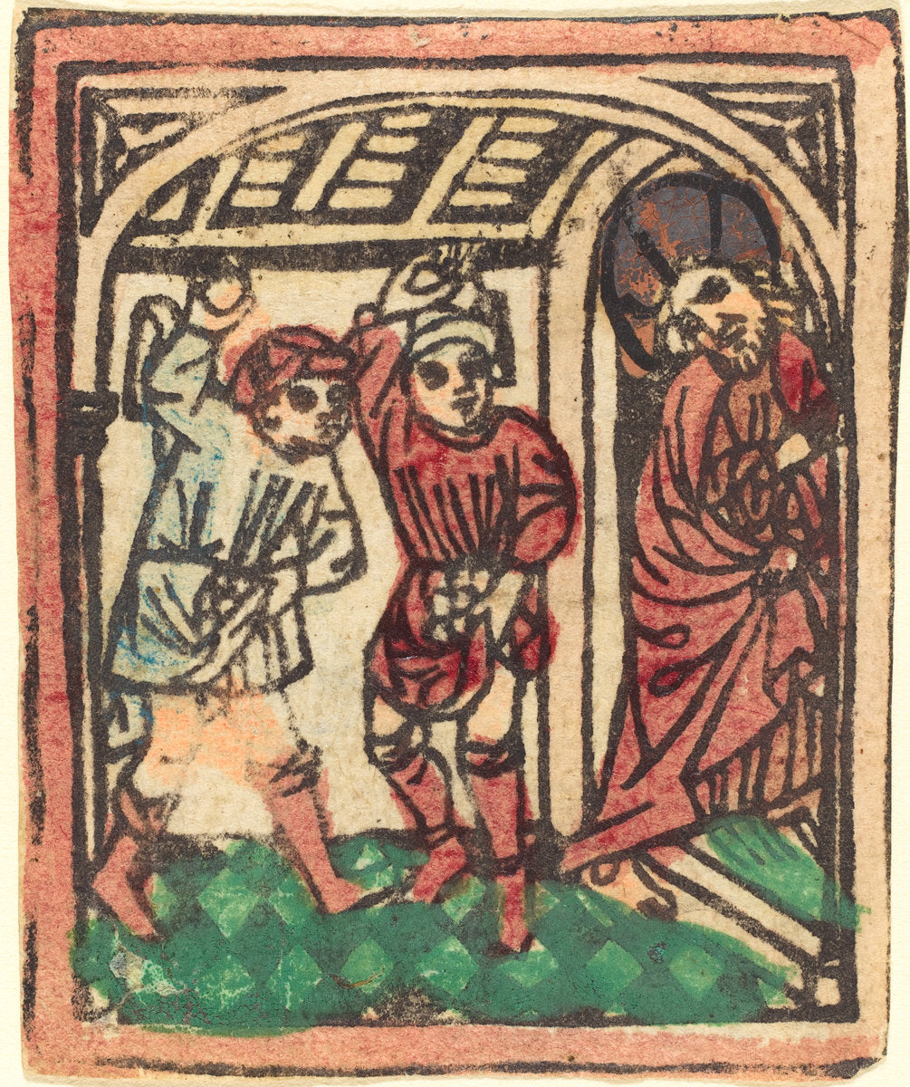 c. 1440/1450 by German 15th Century (The Stoning of Christ), 16X12"(A3)Poster Print