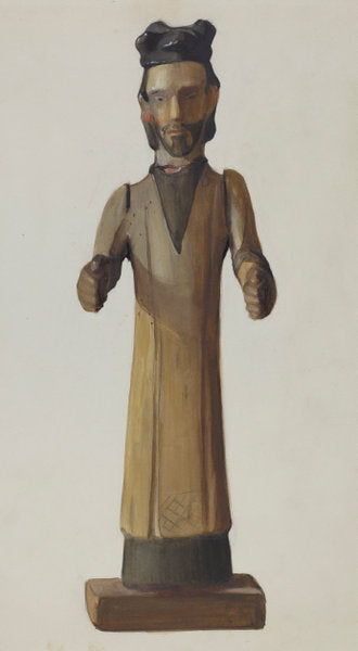 Bulto (Saint with Hands Extended) by Carl O'Bergh (American, 1911 - 1978), 16X12"(A3)Poster Print