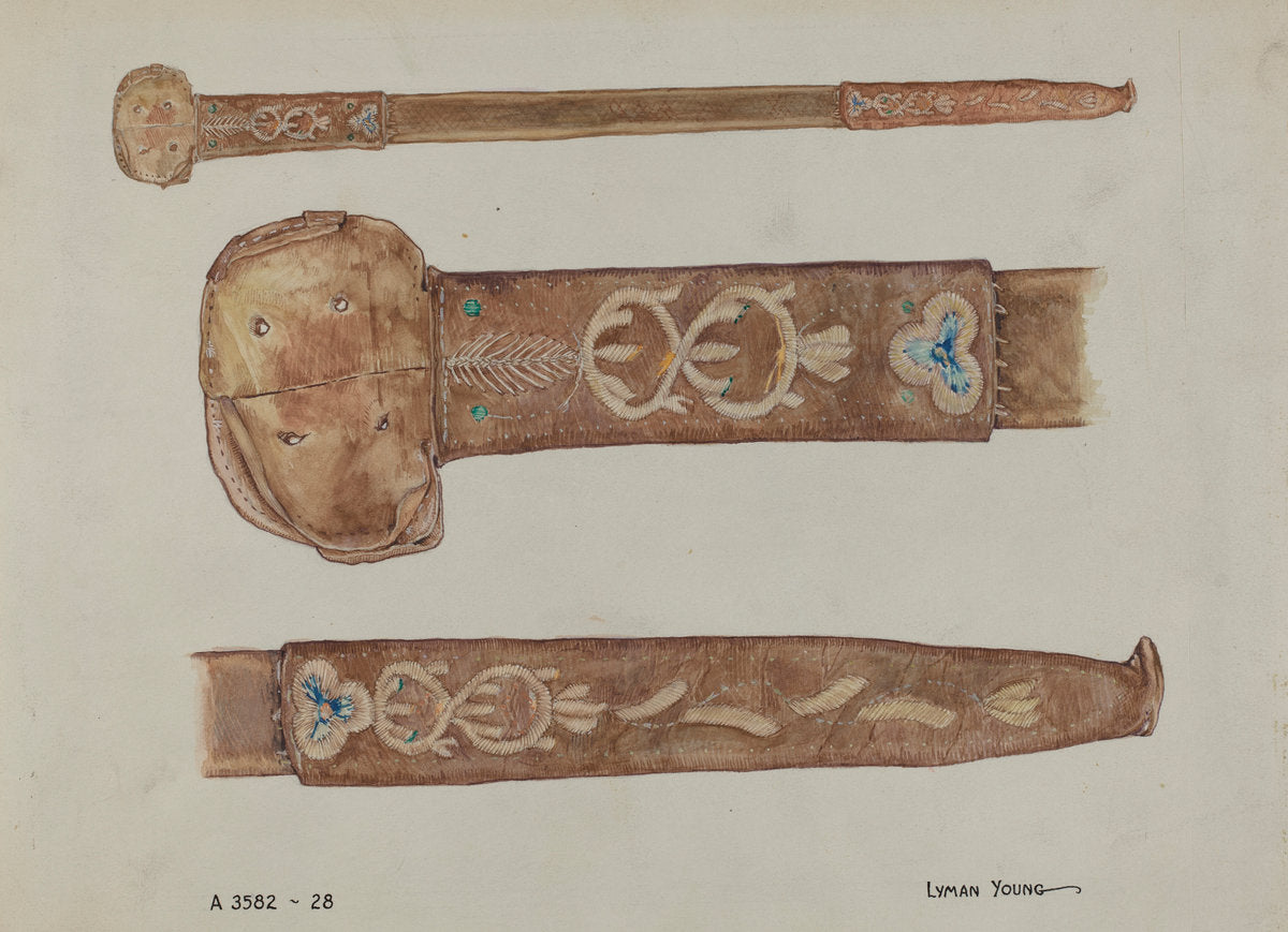 Embroidered Leather Scabbard by Lyman Young (American, active c. 1935), 16X12"(A3)Poster Print
