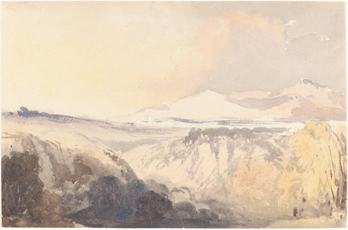 Landscape with a Distant Mountain Range by John Gendall (British, 1790 - 1865), 16X12"(A3)Poster Print