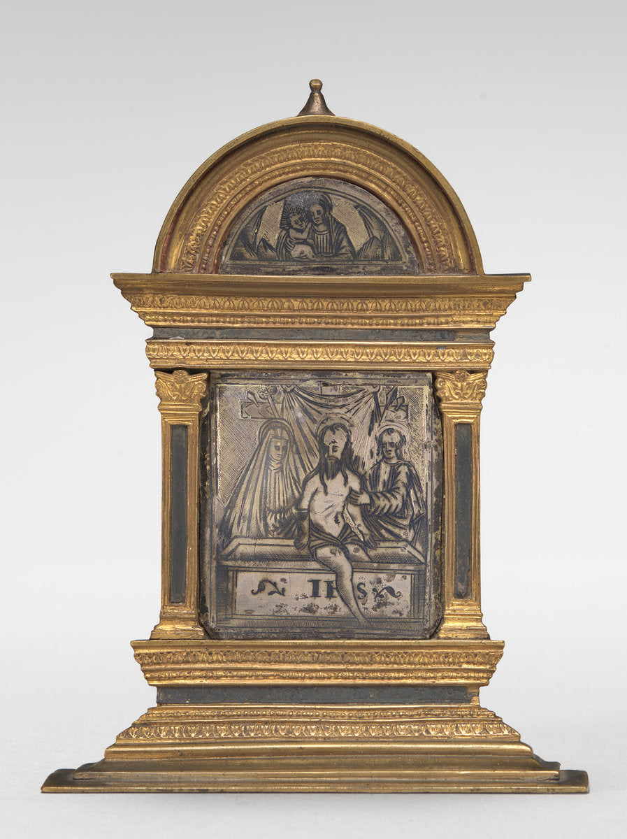 niello plate by Italian 15th Century (Virgin and Child; The Man of Sorrows), 16X12"(A3)Poster Print