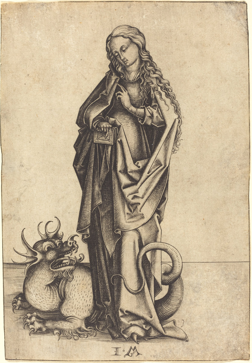 Saint Margaret by Israhel van Meckenem (German, c. 1445 - 1503), 16X12"(A3)Poster Print