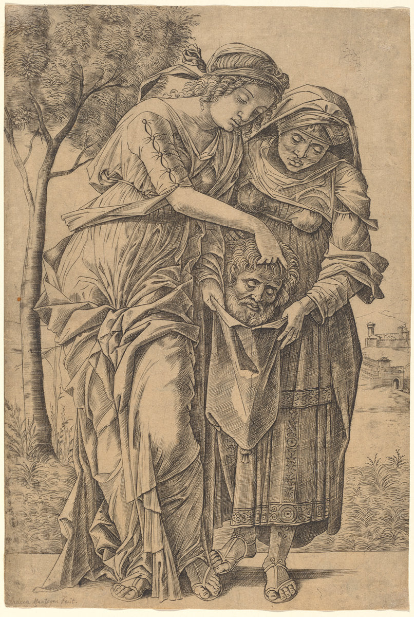 Judith with the Head of Holofernes by Girolamo Mocetto after Andrea Mantegna (Italian, c. 1458 - c. 1531), 16X12"(A3)Poster Print
